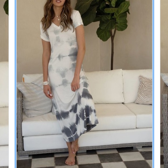 V neck tye dye t shirt dress - Picture 1 of 2